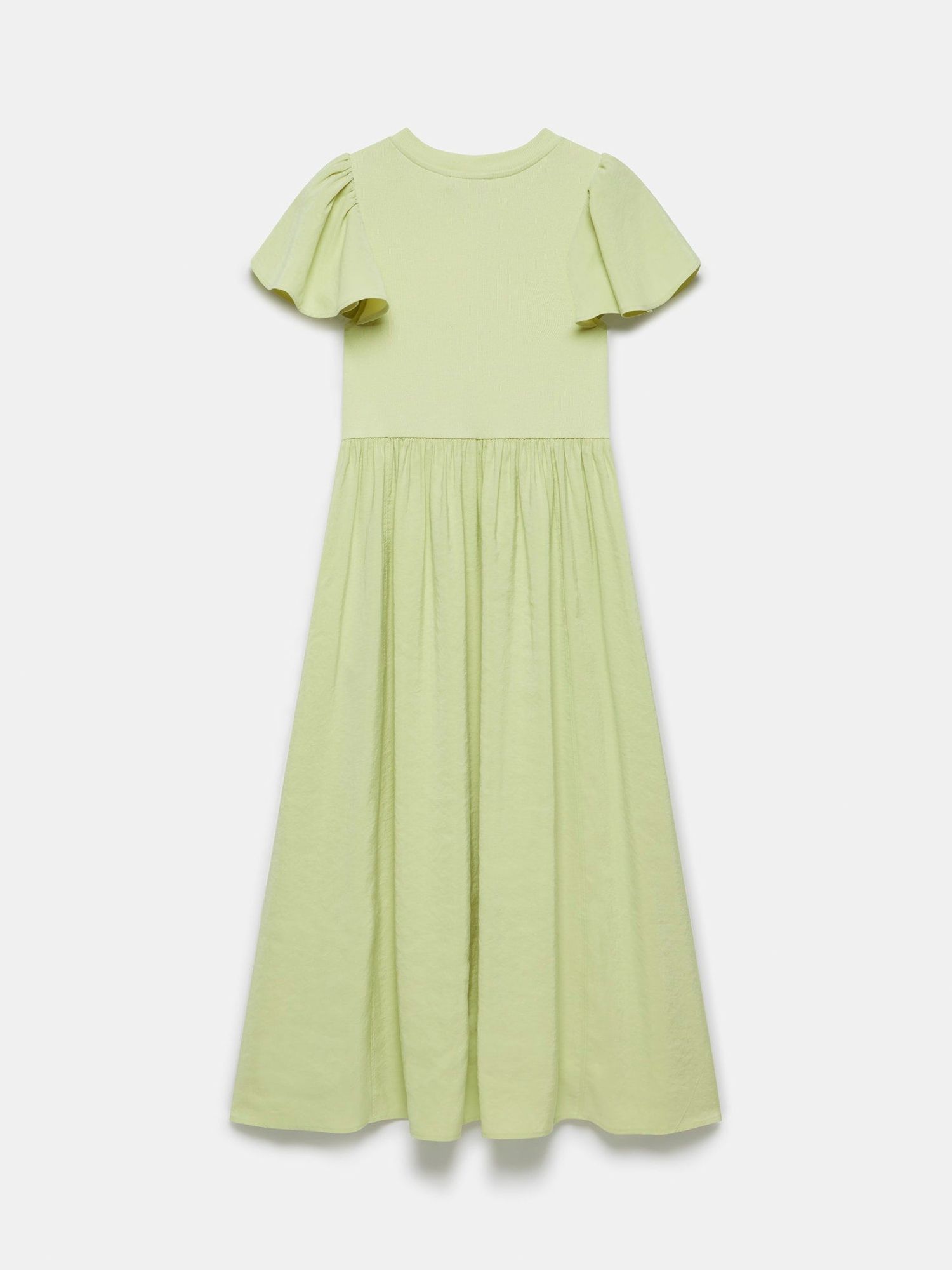 Mint Velvet Ruffle Midi Jersey Dress, Green, XS