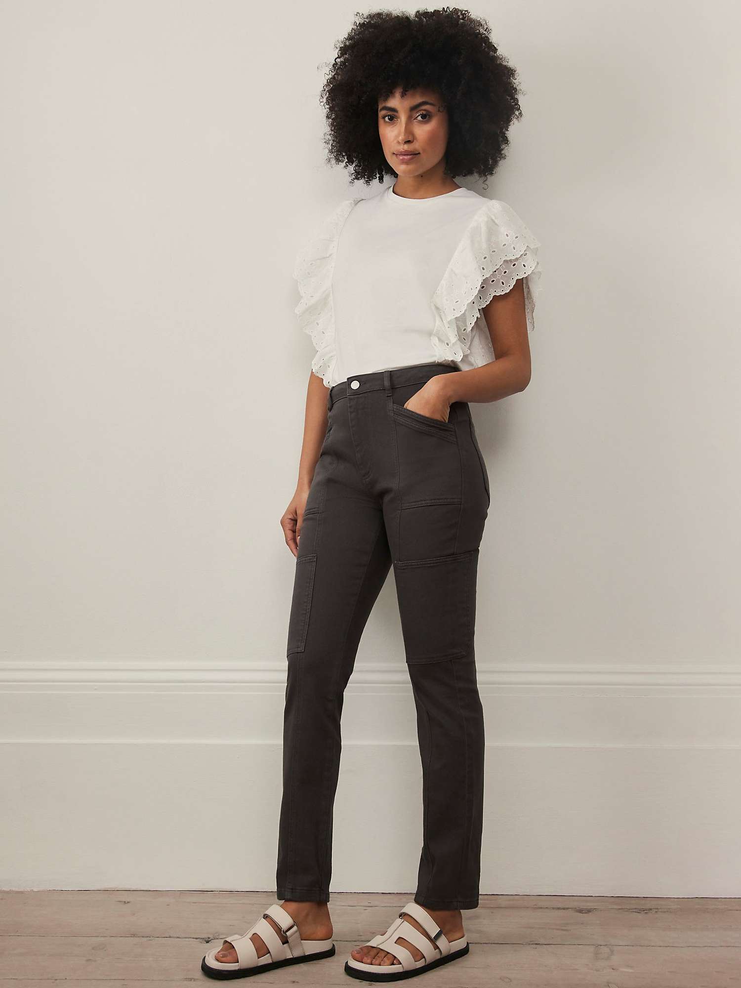 Buy Mint Velvet Carpenter Slim Fit Jeans, Grey Online at johnlewis.com