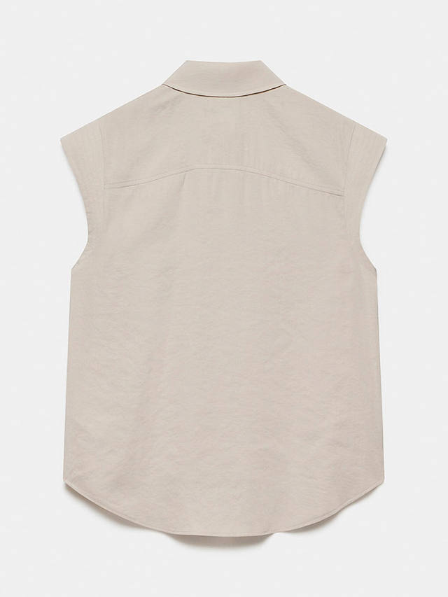 Mint Velvet Sleeveless Utility Shirt, Natural