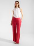 Hobbs Petite Mirabel Linen Suit Trousers, Raspberry Pink