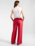 Hobbs Petite Mirabel Linen Suit Trousers, Raspberry Pink