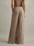 Reiss Petie Demi Garment Dyed Linen Trousers, Mink