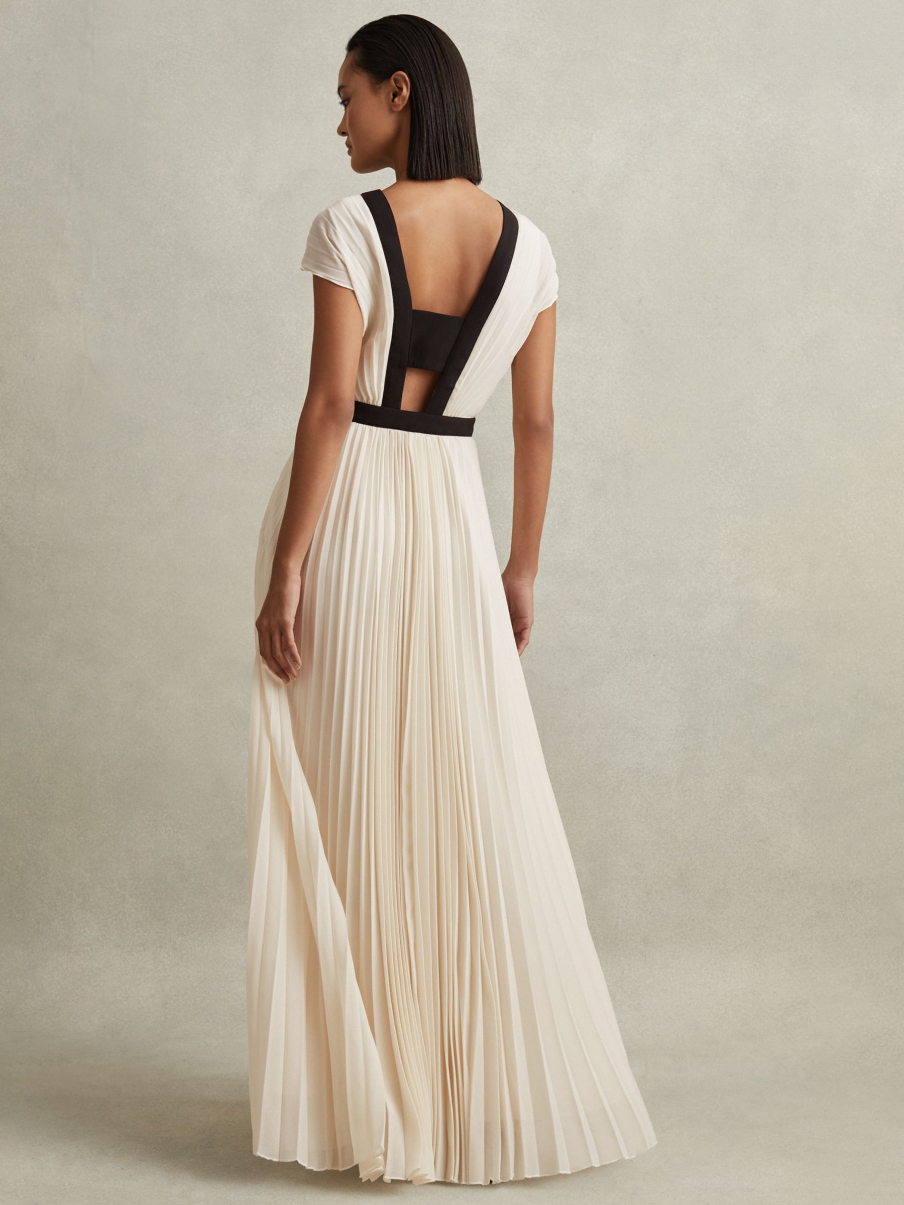 Buy Reiss Harley Pleated Maxi Dress, White Online at johnlewis.com