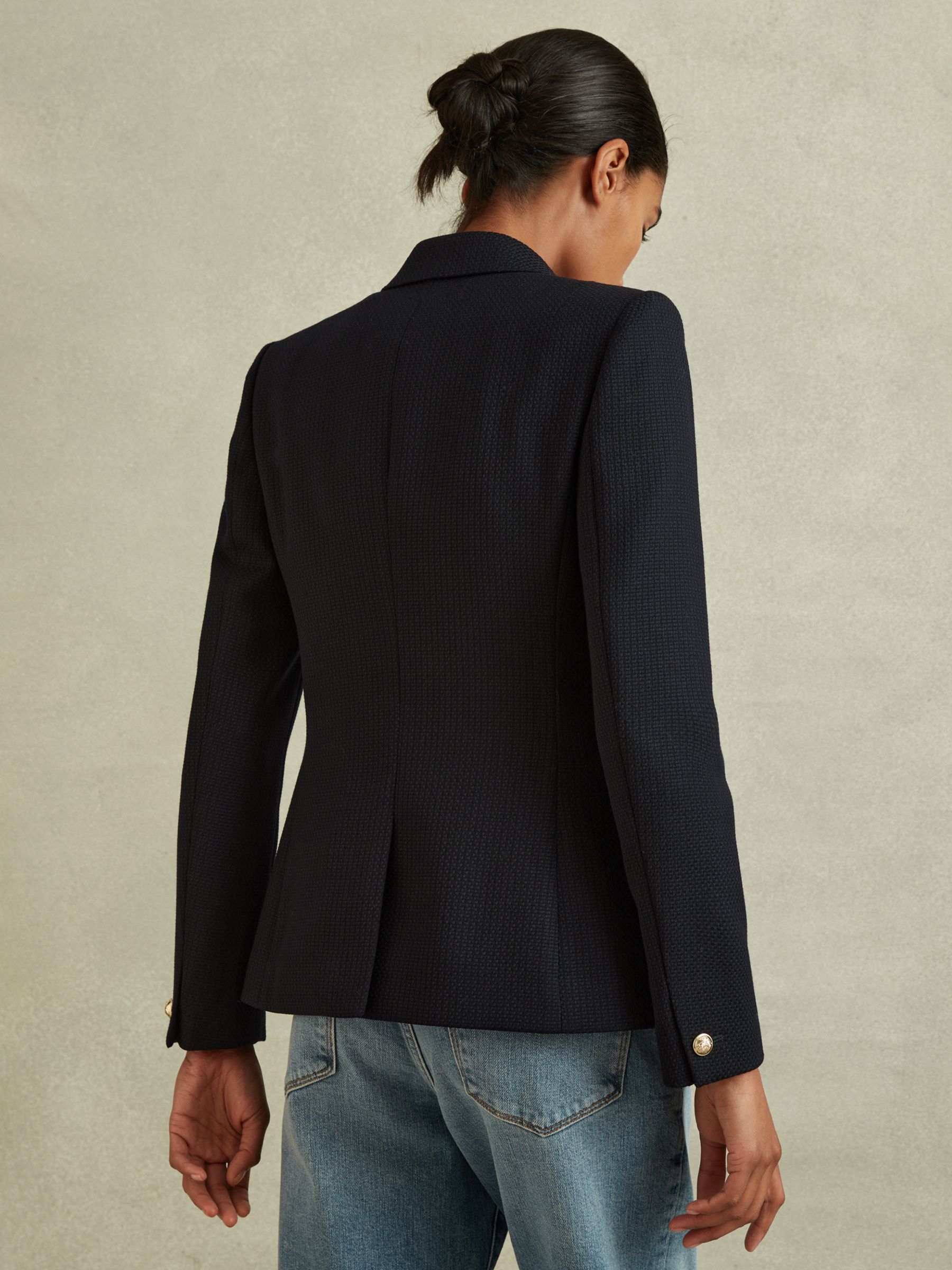 Buy Reiss Tally Double Breasted Wool Blend Blazer, Navy Online at johnlewis.com