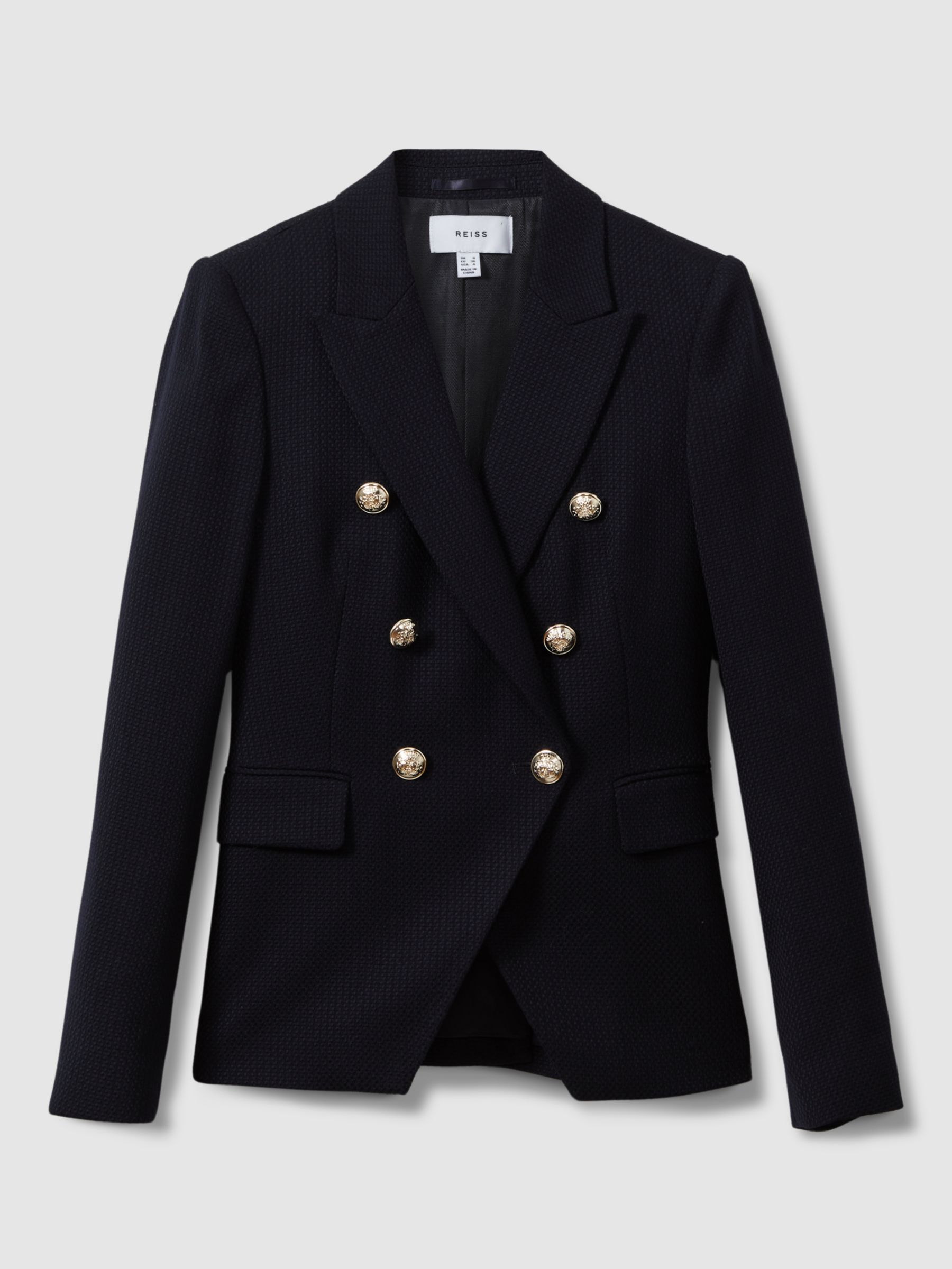 Buy Reiss Tally Double Breasted Wool Blend Blazer, Navy Online at johnlewis.com