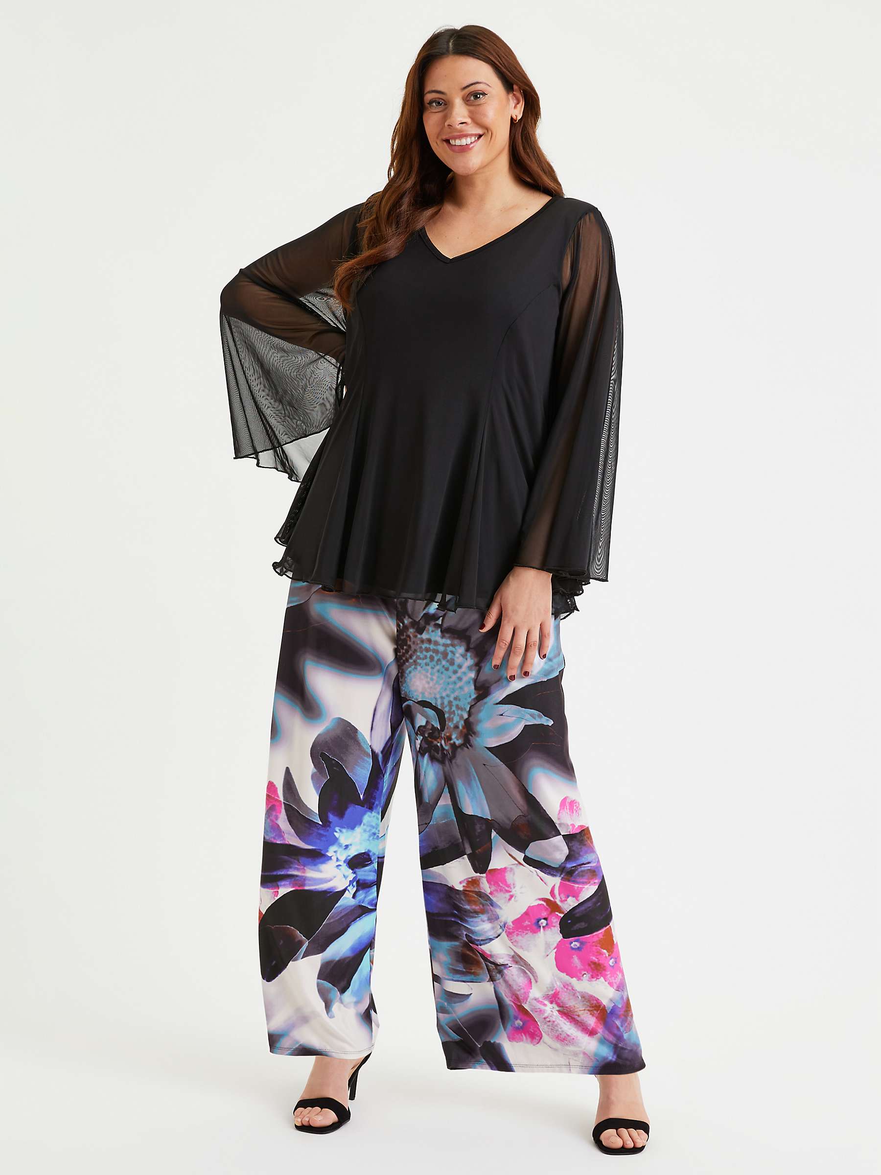 Buy Scarlett & Jo Abstract Floral Print Wide Leg Lounge Trousers, Multi Online at johnlewis.com