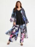 Scarlett & Jo Abstract Floral Print Waterfall Neck Kimono, Multi, Multi