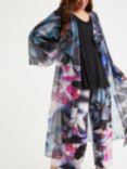 Scarlett & Jo Abstract Floral Print Waterfall Neck Kimono, Multi, Multi