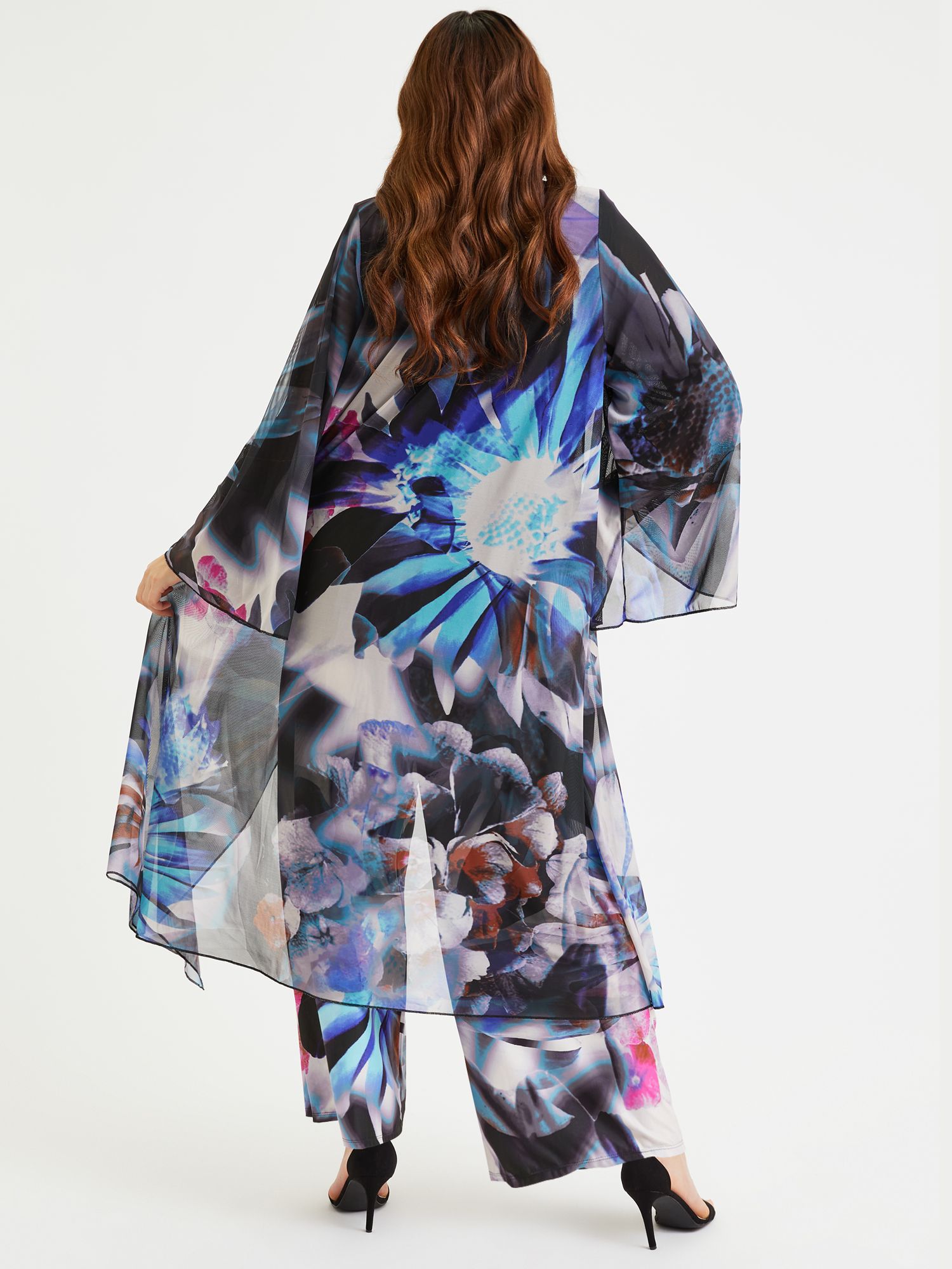Buy Scarlett & Jo Abstract Floral Print Waterfall Neck Kimono, Multi Online at johnlewis.com