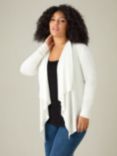 Live Unlimited Curve Jersey Waterfall Cardigan, White