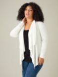 Live Unlimited Curve Petite Jersey Waterfall Cardigan, White