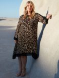 Live Unlimited Curve Leopard Print Hanky Hem Dress, Multi