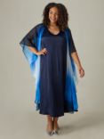 Live Unlimited Curve Bias Slip Midi Dress, Blue