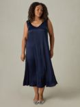 Live Unlimited Curve Bias Slip Midi Dress, Blue