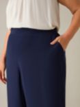 Live Unlimited Curve Satin Wide Leg Trousers, Navy