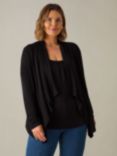 Live Unlimited Curve Jersey Waterfall Cardigan, Black