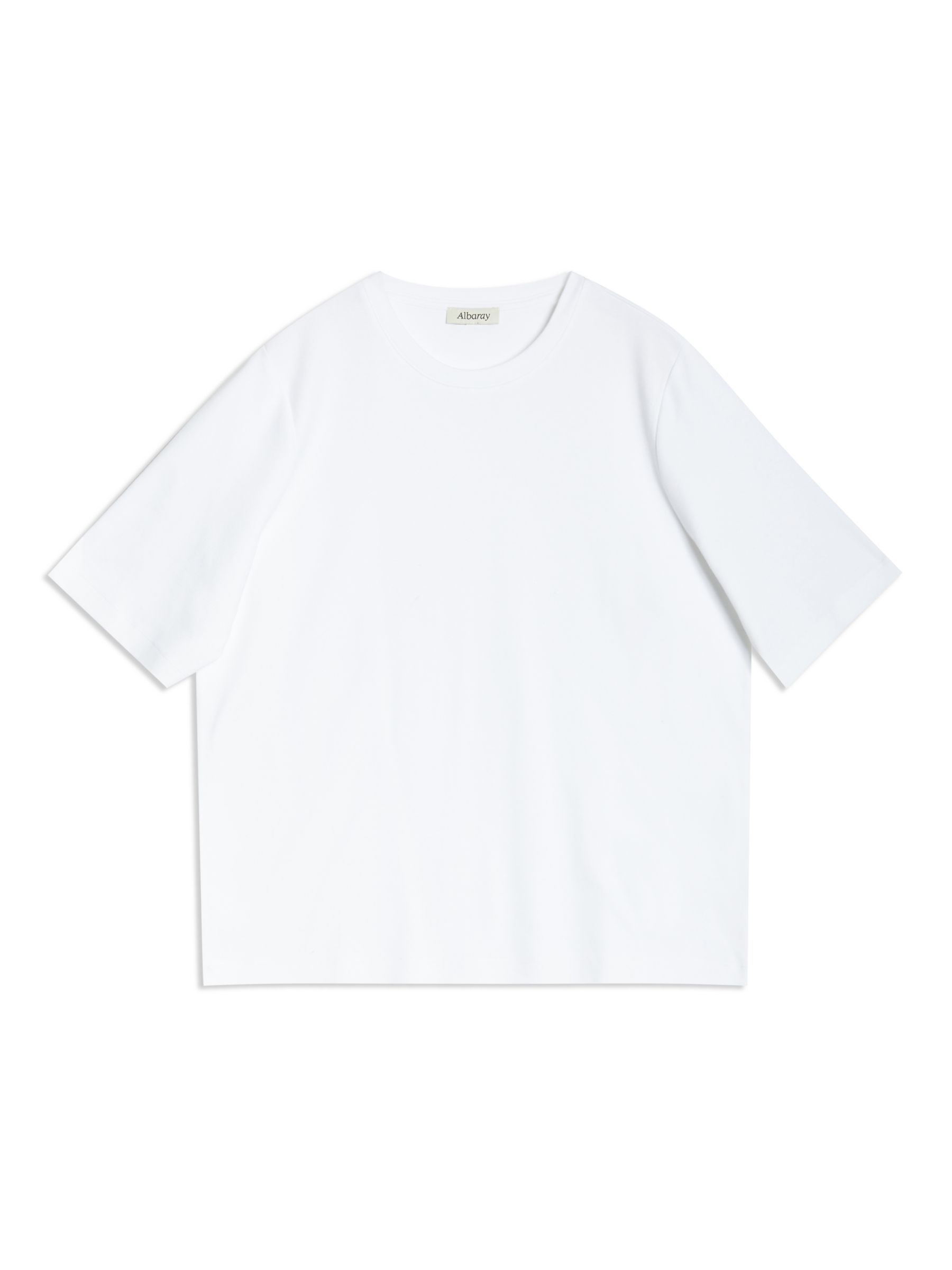 Albaray Boxy Cotton T-Shirt, White, 8