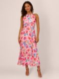 Adrianna Papell Floral Chiffon Dress, Pink/Multi