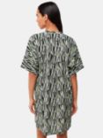 Whistles Checkerboard Tiger Print Tunic Dress, Green/Multi