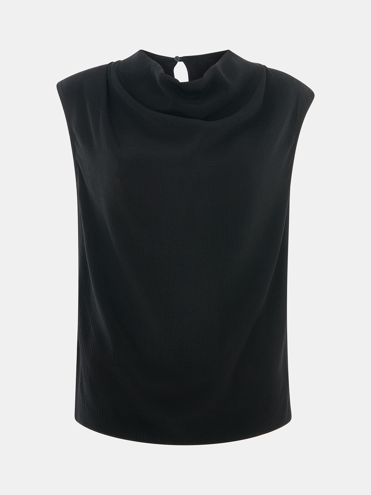 Whistles Crinkle Sleeveless Tank Top, Black, 6