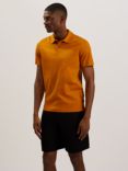 Ted Baker Zeiter Short Sleeve Slim Soft Touch Polo Shirt, Dark Orange