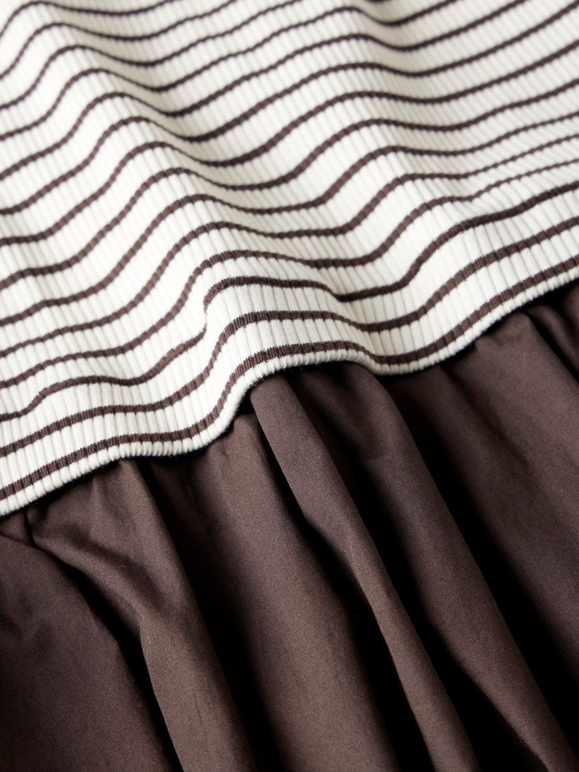 Mint Velvet Stripe Jersey Midi Dress, Brown Dark, XS