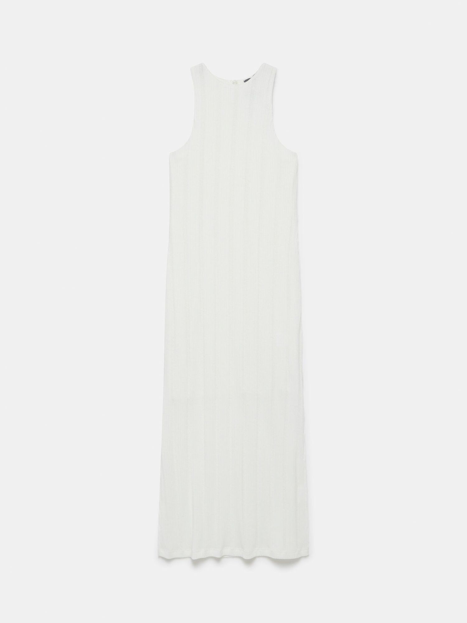 Mint Velvet Textured Column Midi Dress, White Ivory, XS