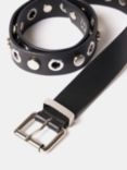 Mint Velvet Studded Leather Belt, Black