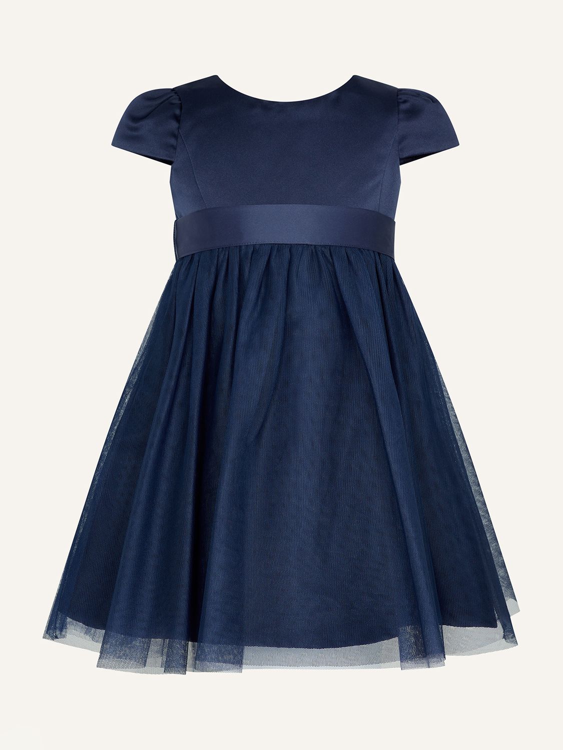 Monsoon Baby Sew Tulle Bridesmaids Dress, Navy, 0-3 months