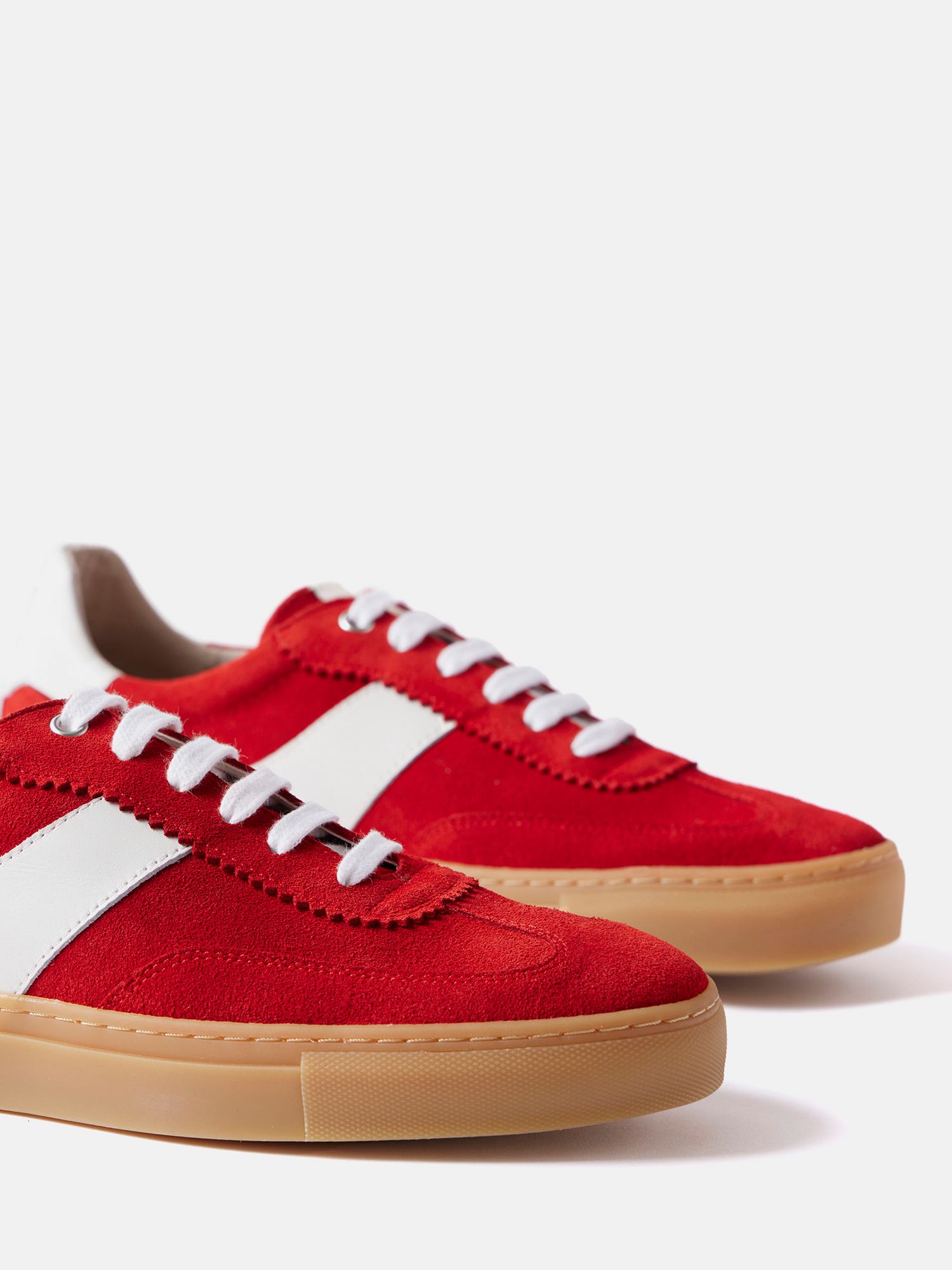 Buy Mint Velvet Chunky Sole Suede Trainers, Red/White Online at johnlewis.com