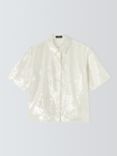 Theory Sequin Boxy Shirt, White