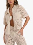 South Beach Crochet Beach Shirt, Natural Cream