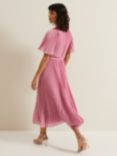 Phase Eight Kathleen Pleated Midi Dress, Pink