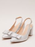 Phase Eight Diamante Block Heel Court Shoes, Silver