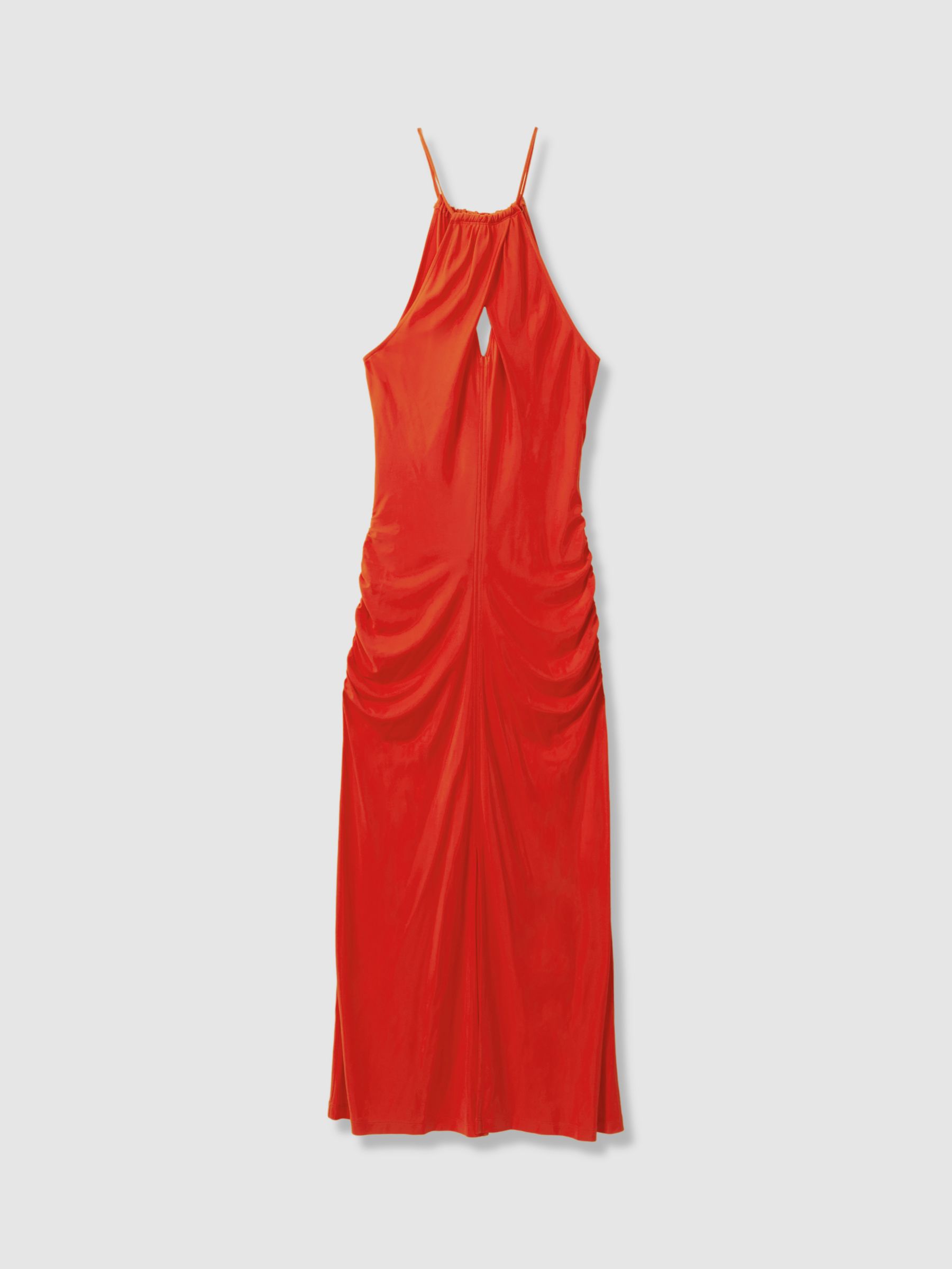 Reiss Kia Bodycon Halterneck Maxi Dress, Orange, 6