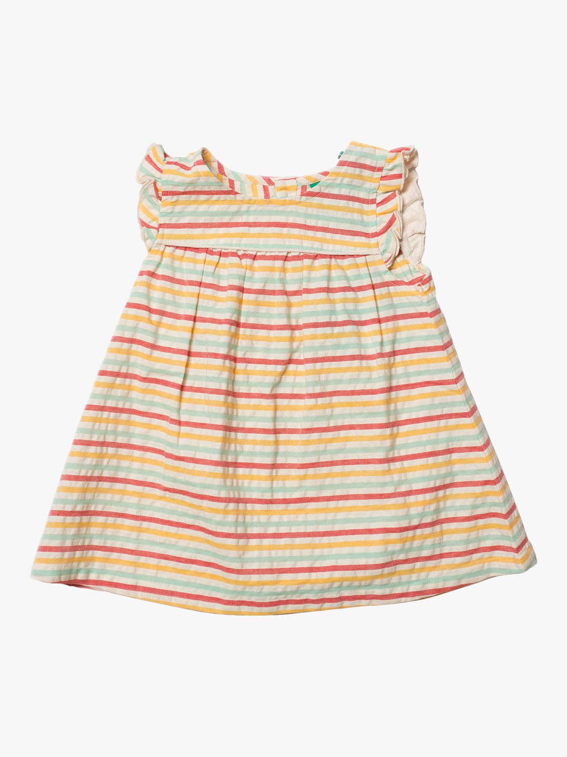 Little Green Radicals Baby Organic Cotton Sunset Stripe Frill Dress, Multi, 0-3 months