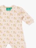 Little Green Radicals Baby Flowers Babygrow Sleepsuit, Cream