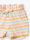 Little Green Radicals Baby Down By The Sea Seersuker Stripe Shorts, Dusky Pink