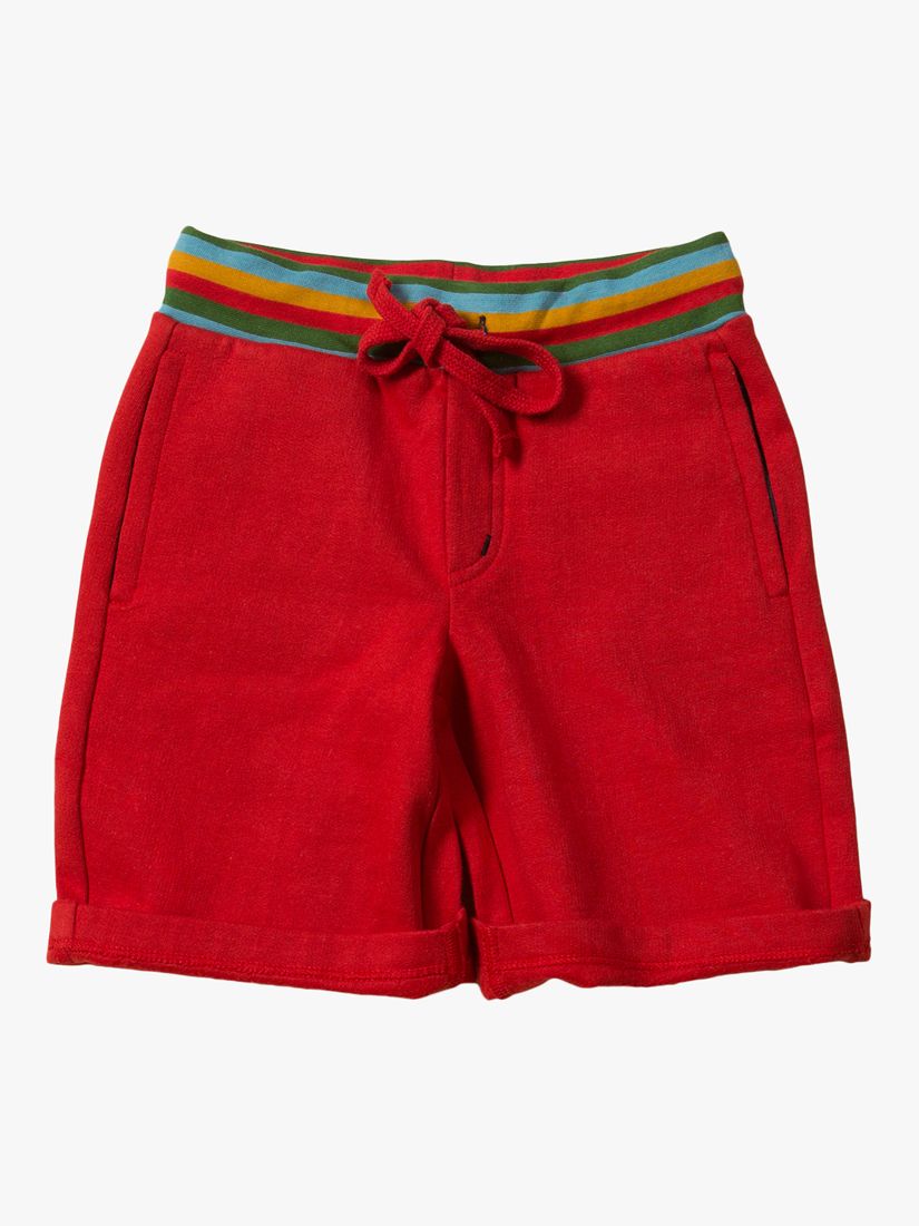 Little Green Radicals Baby Organic Cotton Jogger Shorts, Red Marl, 2-3 years