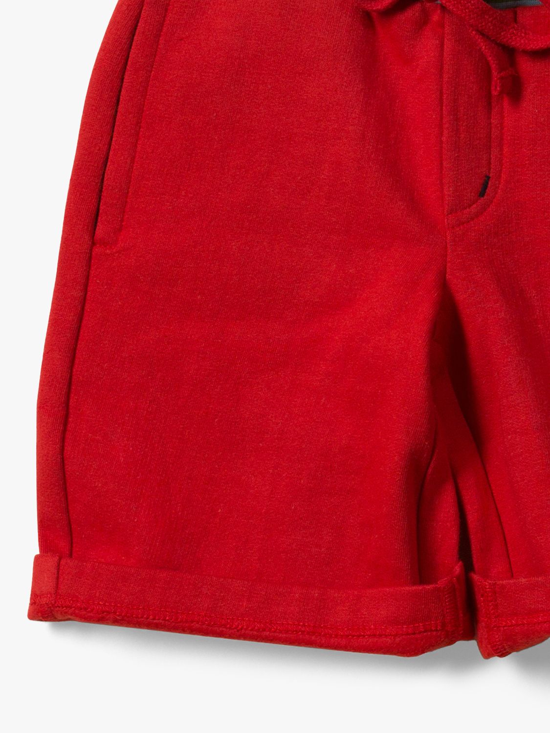 Little Green Radicals Baby Organic Cotton Jogger Shorts, Red Marl, 2-3 years