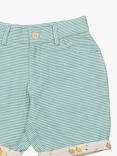Little Green Radicals Baby Organic Cotton Sunshine Stripe Turn-Up Shorts, Corn Silk