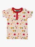 Little Green Radicals Baby Apple Button Neck T-Shirt, Cream