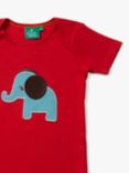 Little Green Radicals Baby Little Elephant Applique T-Shirt, Red