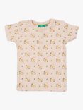 Little Green Radicals Baby's Flower Button T-Shirt, Cream
