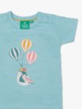 Little Green Radicals Baby Summer Balloons T-Shirt, Corn Silk Blue