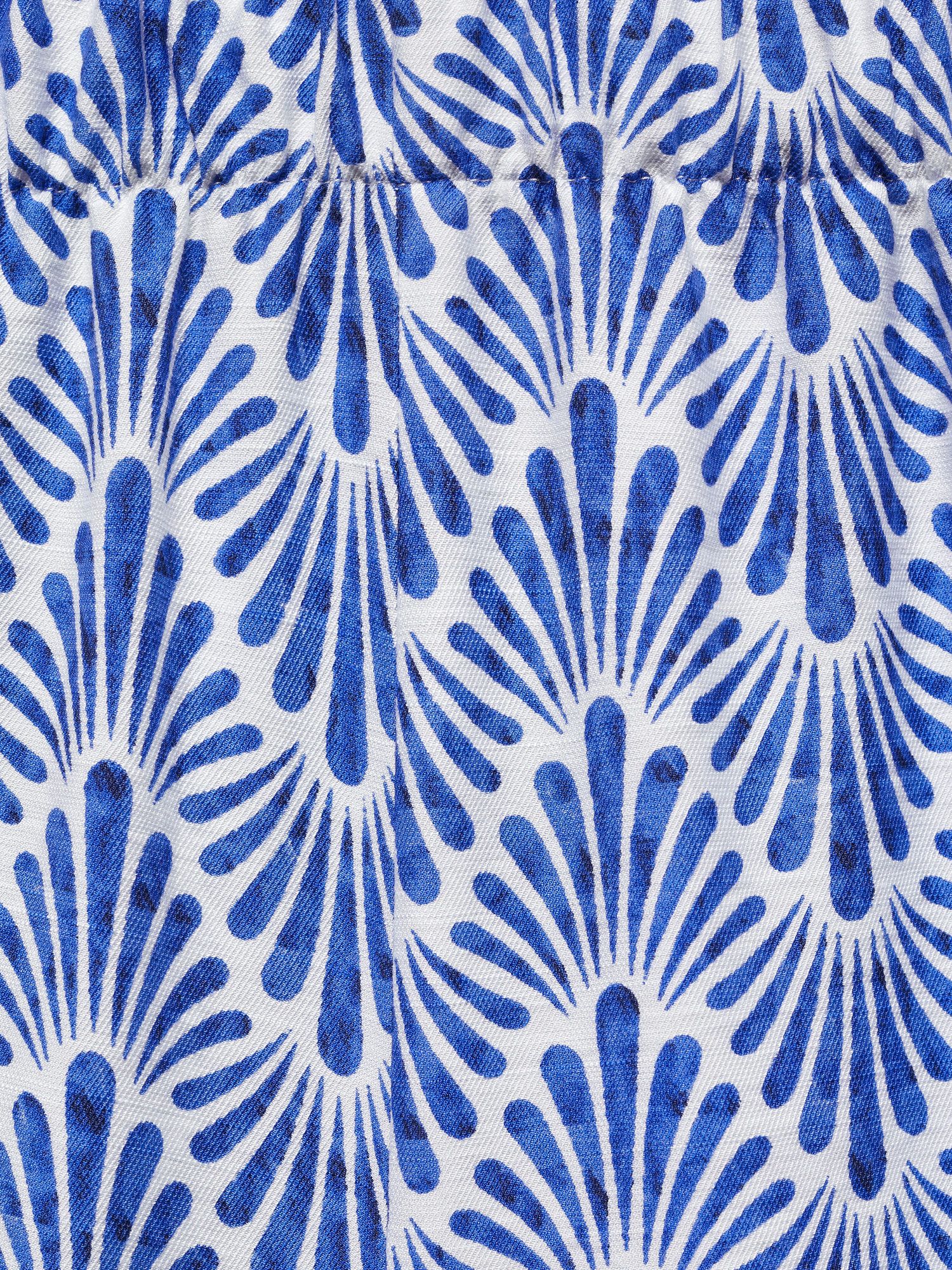 Mango Life Abstract Print Culottes, Blue/White, XXXL