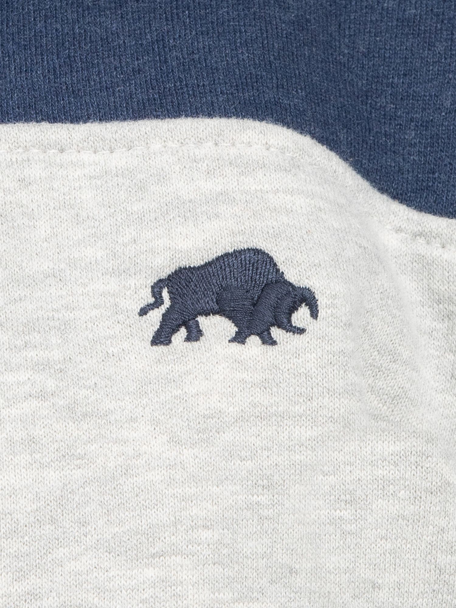 Raging Bull Kids' Quarter Zip Brushback Sweatshirt, Navy/Grey, 5-6 years