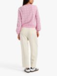Chinti & Parker Polka Dot Intarsia Wool Cashmere Blend Jumper, Pink Lemonade/Cream