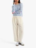 Chinti & Parker Heart Breton Stripe Wool Cashmere Blend Jumper