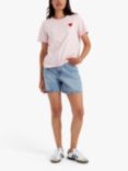 Chinti & Parker Heart Breton T-Shirt, Pink Lemonade Multi